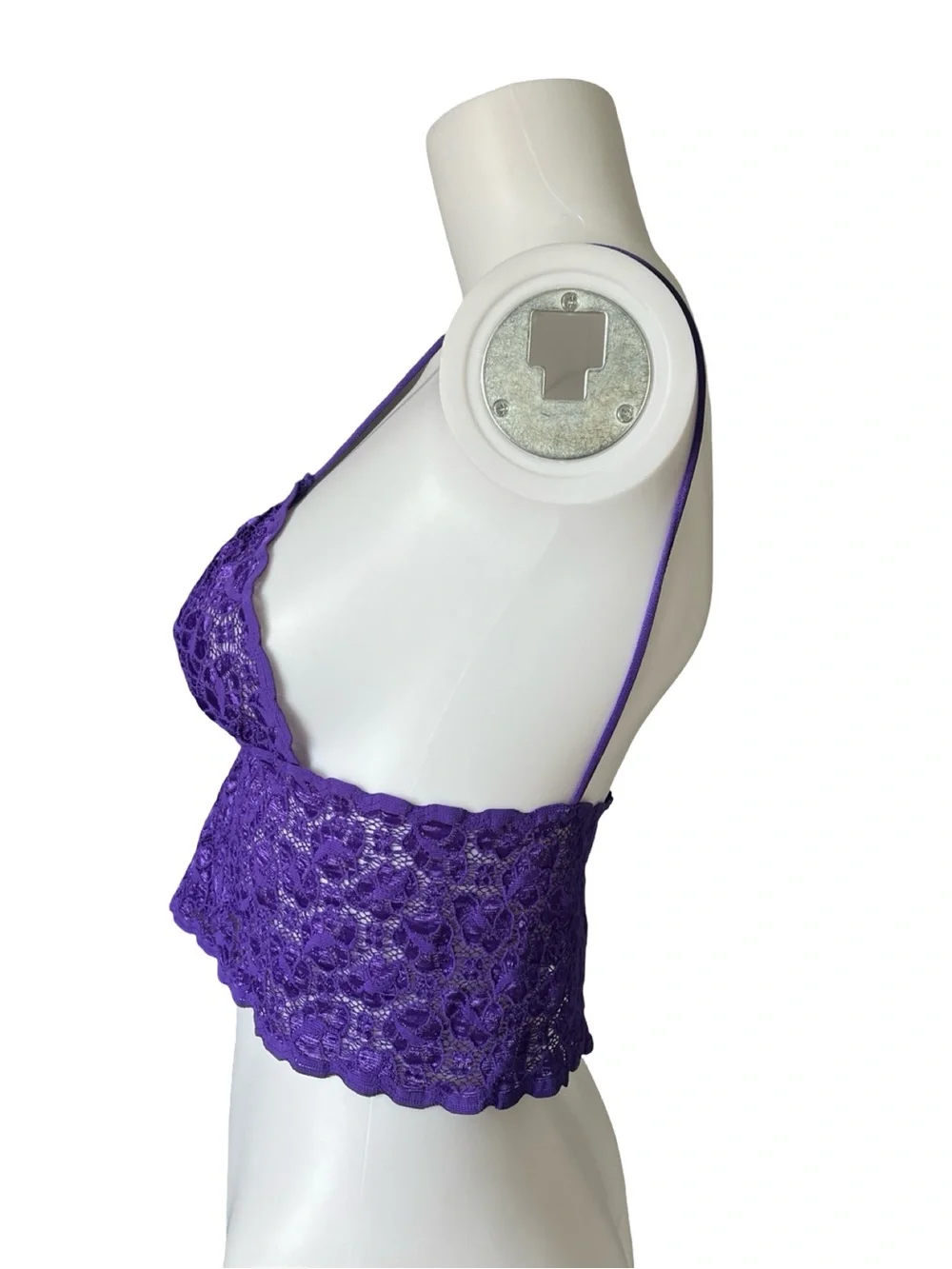 Vintage 80s 90s Alana Gale Purple Lace Bralette Lingerie Womens Size Medium